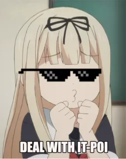 😎 DEAL WITH IT -POI anime, deal with it, sunglasses, poi, meme, funny, pixelated telegram sticker