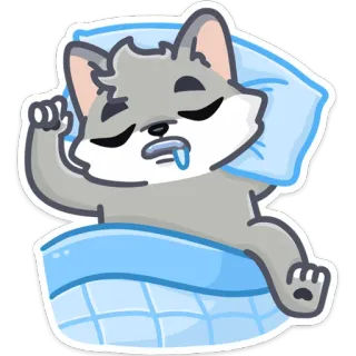 🤤 dormindo, cachorro, desenho animado, animal, cama, sonolento, fofo whatsapp sticker