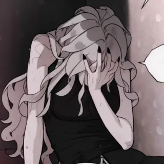 🎐 Anime, Traurig, Emotional, Weinend, Charakter, Digitale Kunst, Frau whatsapp sticker