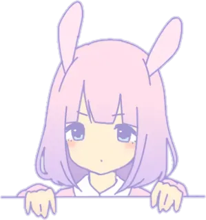 🙂 Anime, Kartun, Kelinci, Lucu, Kawaii, Gadis, Pastel whatsapp sticker