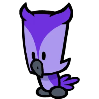 🤔 búho, morado, pájaro, dibujos animados, animal whatsapp sticker