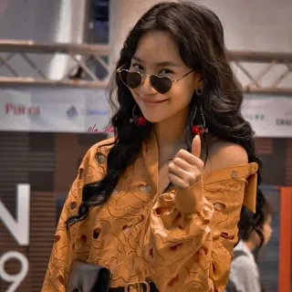 🔪 mulher, óculos de sol, moda, estilo, retrato, pessoa, óculos coração, polegar para cima telegram sticker