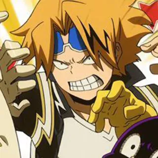 😡 Denki Kaminari My Hero Academia anime, my hero academia, denki kaminari, lightning, superhero, cartoon telegram sticker