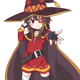 🤘 Megumin Konosuba Anime, Megumin, Konosuba, Magicienne, Mignon, Fille, Chibi whatsapp sticker