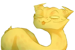 😋 кот, мультфильм, животное, ухмыляющийся, желтый, милый telegram sticker