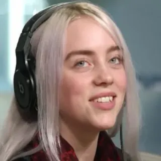💧 Billie Eilish บิลลี ไอลิช, นักร้อง, เพลง, คนดัง, หูฟัง telegram sticker