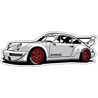 🚗 รถ, ปอร์เช่, Hoonigan, ยานยนต์, รถยนต์, JDM telegram sticker