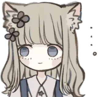 😐 动漫, 猫娘, 可爱, 卡哇伊, 卡通 whatsapp sticker