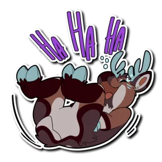 😂 HA HA HA cerf qui rit, dessin animé, autocollant, animal telegram sticker