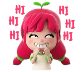 😁 HI dessin animé, salutation, salut, mignon, joyeux whatsapp sticker