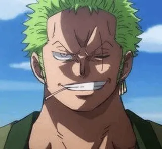 🪐 Roronoa Zoro One Piece Ророноа Зоро, Ван Пис, Аниме, Мечник, Пират, Зеленые волосы telegram sticker