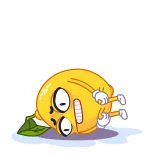 😨 lemon, fruit, cartoon, funny, sad, food telegram sticker