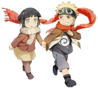 👫 Naruto anime, cartoon, couple, characters, cute, friendship telegram sticker