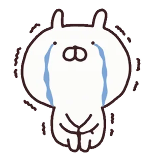 🍥 huilen, verdrietig, tranen, konijn, konijn, emotioneel telegram sticker