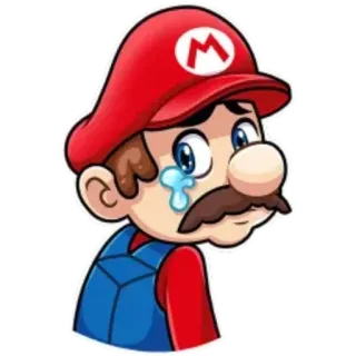 😢 Mario 悲しい, 漫画, ビデオゲーム, 泣く, マリオブラザーズ telegram sticker