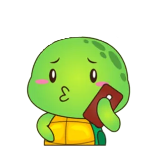 😏 Tartaruga, Desenho animado, Fofo, Kawaii, Animal, Verde telegram sticker