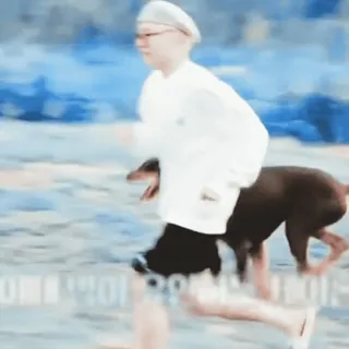 🏃 여러분의 로봇 pessoa, corrida, cachorro, praia, coreano whatsapp sticker