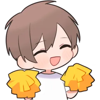 😀 치어리더, 애니메이션, 만화, 폼폼, 응원, 카와이, 귀여운, 만화 telegram sticker