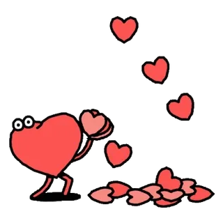 💝 corazón, amor, dibujos animados, lindo, rojo, san valentín, corazones telegram sticker