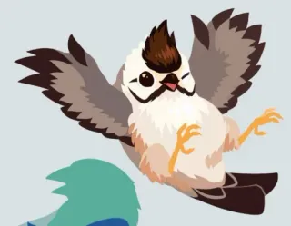 😄 oiseau, mésange bicolore, animal, dessin animé, mignon, vol whatsapp sticker
