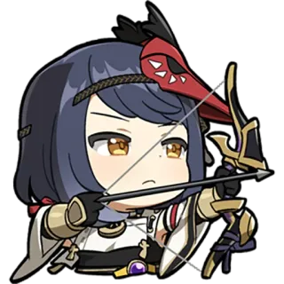 🏹 Kujou Sara Genshin Impact Anime, Arqueiro, Video game, Personagem, Genshin Impact, Kujou Sara, Adesivo telegram sticker