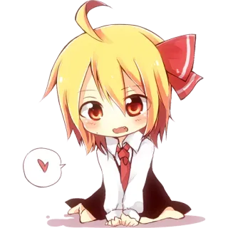 ❤ Anime, Kawaii, Chibi, Cartoon, Süß, Rote Schleife, Weiblich, Aufkleber telegram sticker