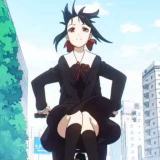 ❤️ Kaguya Shinomiya Kaguya-sama: Love Is War Аниме, Персонаж, Женский, Школьная форма, Черные волосы, Красные глаза, Бант telegram sticker