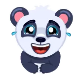 😂 Panda, Fofo, Chorando, Lágrimas, Emocional, Desenho animado, Adesivo telegram sticker