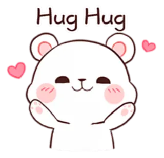 💑 Hug Hug abraço, urso, fofo, desenho animado, animal, amor, coração telegram sticker