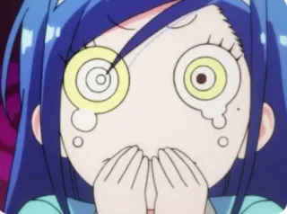 😱 Anime, Cartone animato, Scioccato, Espressione, Occhi telegram sticker