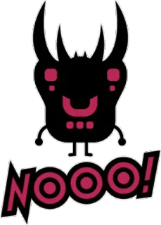 😁 NOOO! monster, exclamation, cute, cartoon telegram sticker