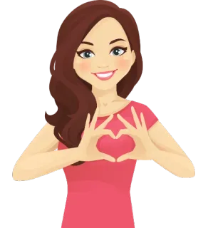 😍 Frau, Herz, Liebe, Cartoon, Mädchen, Lächeln whatsapp sticker