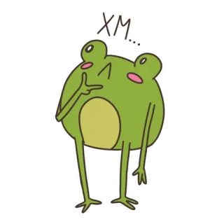 🧐 XM... лягушка, мультфильм, животное, смешной, милый, зеленый telegram sticker