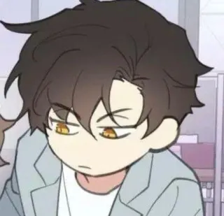😠 Cartone animato, Anime, Uomo, Persona, Capelli castani telegram sticker