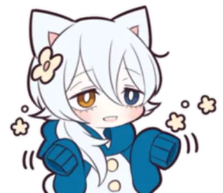 🙃 anime, cat, kawaii, cute, cartoon, animated telegram sticker