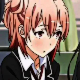 🖇 Yui Yuigahama My Teen Romantic Comedy SNAFU Anime, Tiener, Meisje, Schooluniform, Schattig telegram sticker