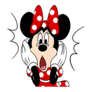 😧 Minnie Mouse cartoon, mouse, disney, minnie mouse, scared whatsapp sticker