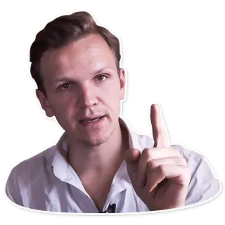 ☝ homem, retrato, pessoa, branco, camisa, mão telegram sticker