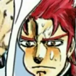 😥 Noriaki Kakyoin JoJo's Bizarre Adventure Anime, Manga, JoJo's Bizarre Adventure, Kakyoin, Noriaki Kakyoin, Zestresowany, Smutny telegram sticker