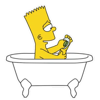🛁 Bart Simpson The Simpsons Bart Simpson, bathtub, soap, cartoon character, animated, The Simpsons telegram sticker