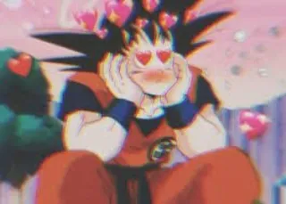 😍 Goku Dragon Ball animé, coeurs, amour, Goku, Dragon Ball telegram sticker
