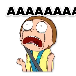 😩 Morty Smith Rick and Morty AAAAAAAA Dibujo animado, Animación, Llorando, Angustiado, Morty, Rick y Morty telegram sticker
