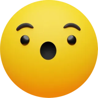 😯 emoji, sorpreso, scioccato, giallo, faccia, espressione whatsapp sticker