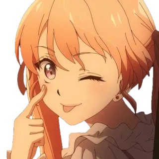 🕊 Anime, Ragazza, Carina, Occhiolino, Personaggio whatsapp sticker