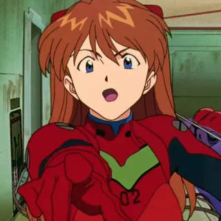 👉 Asuka Langley Soryu Neon Genesis Evangelion anime, Asuka, Evangelion, character, red, girl telegram sticker