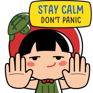 🤲 STAY CALM
DON'T PANIC calme, panique, positif, détente, dessin animé telegram sticker