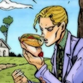 💣 Yoshikage Kira JoJo's Bizarre Adventure Anime, Manga, Jojo, Yoshikage Kira, Sándwich, Mano, Kira telegram sticker