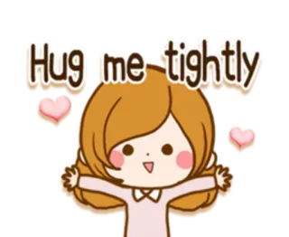 👩‍❤️‍👨 Hug me tightly объятие, милый, мультик, девушка, эмоции, любовь, крепко telegram sticker