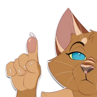 👆 gato, animal, dibujo animado, dedo, actitud, ilustración telegram sticker
