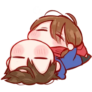 💞 chibi, anime, sleep, cute, cartoon telegram sticker